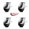 Service Caster 6 Inch Heavy Duty Phenolic Caster Set with Roller Bearings and Brakes SCC SCC-35S620-PHR-SLB-4 - alternate 6